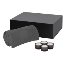 Подарочный набор Sento, Cella, серый (свеча, плед) Подарочный набор Sento, Cella, серый (свеча, плед)