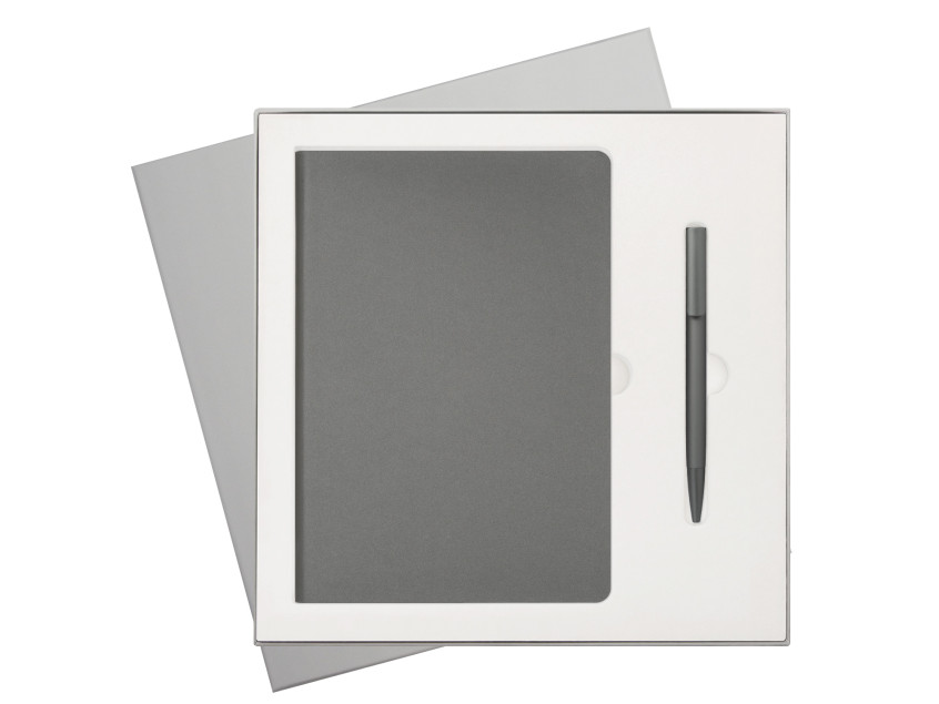 Подарочный набор Moon river, серый (ежедневник, ручка) Подарочный набор Moon river, серый (ежедневник, ручка)