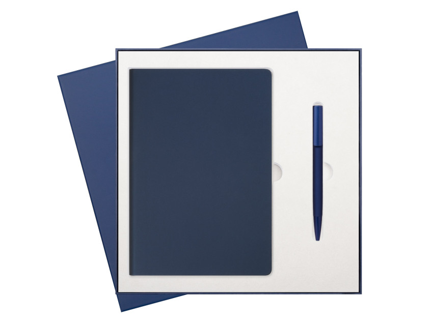 Подарочный набор Star, синий (ежедневник, ручка) Подарочный набор Star, синий (ежедневник, ручка)