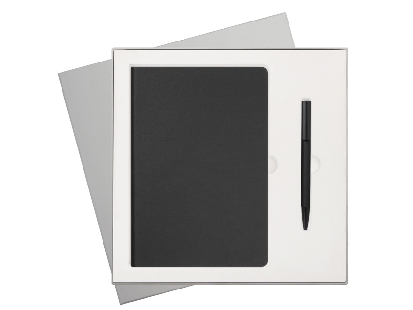 Подарочный набор Star, черный (ежедневник, ручка) Подарочный набор Star, черный (ежедневник, ручка)