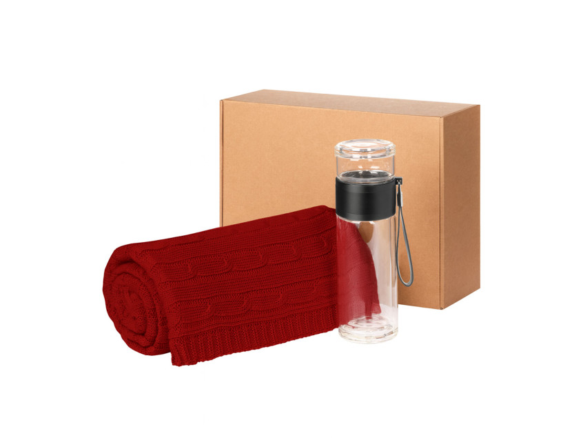 Подарочный набор Terso, Fado, красный (плед, термобутылка)