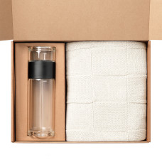 Подарочный набор Terso, Cella, бежевый (плед, термобутылка)