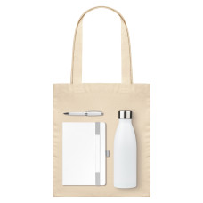 Подарочный набор Galaxy, белый (ежедневник, ручка, термобутылка, шоппер)