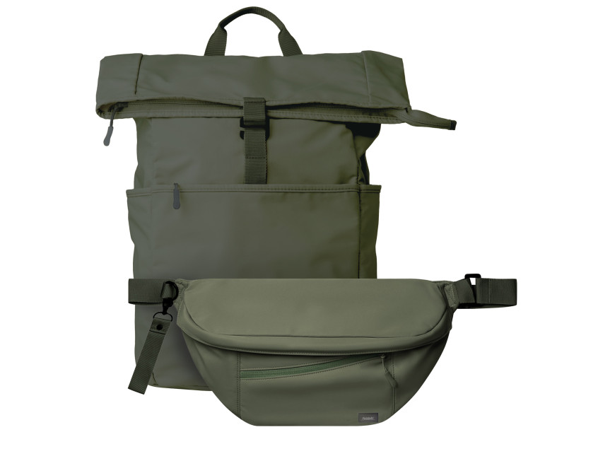 Подарочный набор Boston, зеленый (рюкзак, сумка cross body)