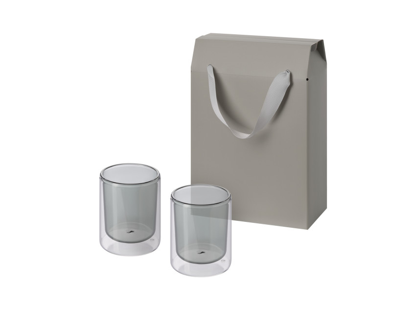 Подарочный набор 2 cтеклянных стакана Marlo в коробке-пакете