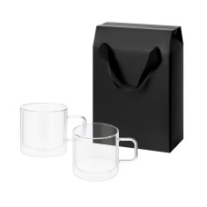 Подарочный набор 2 стеклянные кружки Luna в коробке-пакете