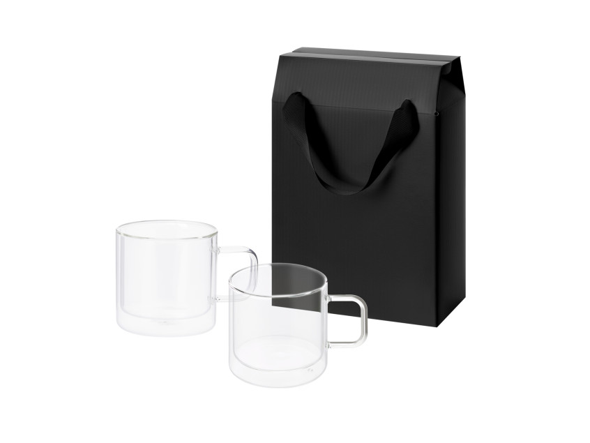 Подарочный набор 2 стеклянные кружки Luna в коробке-пакете