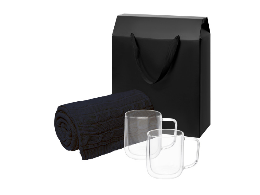 Подарочный набор Viora, Fado в черной коробке-пакете (2 кружки+плед)