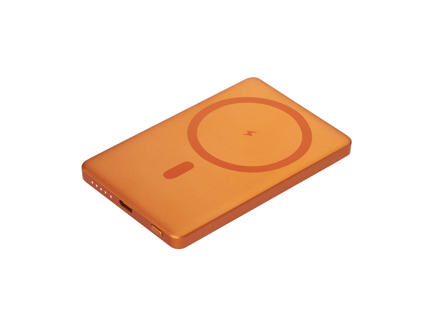 Внешний аккумулятор Atlantis PD 5000mAh с функцией беспроводной зарядки 15W, оранжевый