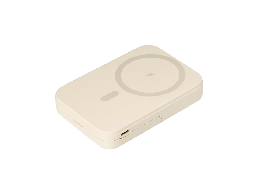 Внешний аккумулятор Union PD 10000mAh с функцией беспроводной зарядки 15W, бежевый