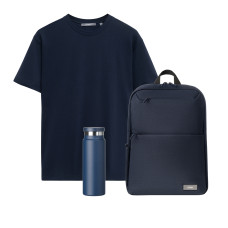 Набор с одеждой Крис (KRIS) (футболка, рюкзак, бутылка),синий, M
