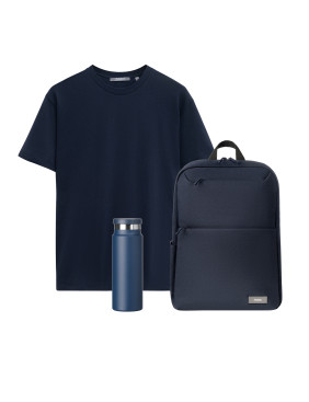 Набор с одеждой Крис (KRIS) (футболка, рюкзак, бутылка),синий, XL