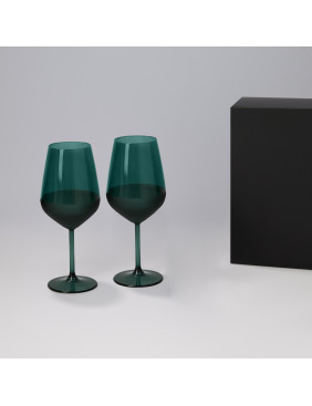 Подарочный набор 2 бокала для вина Эмеральд (Emerald) в черной коробке