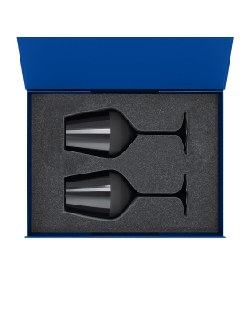 Подарочный набор 2 бокала для вина Блэк Эдишн (Black edition) в синей коробке