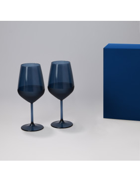 Подарочный набор 2 бокала для вина Сапфир (Sapphire) в синей коробке