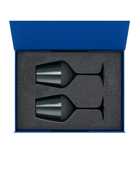 Подарочный набор 2 бокала для вина Эмеральд (Emerald) в синей коробке