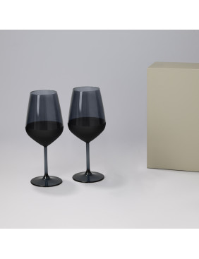 Подарочный набор 2 бокала для вина Блэк Эдишн (Black edition) в серой коробке