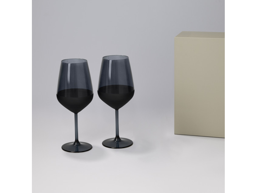 Подарочный набор 2 бокала для вина Блэк Эдишн (Black edition) в серой коробке
