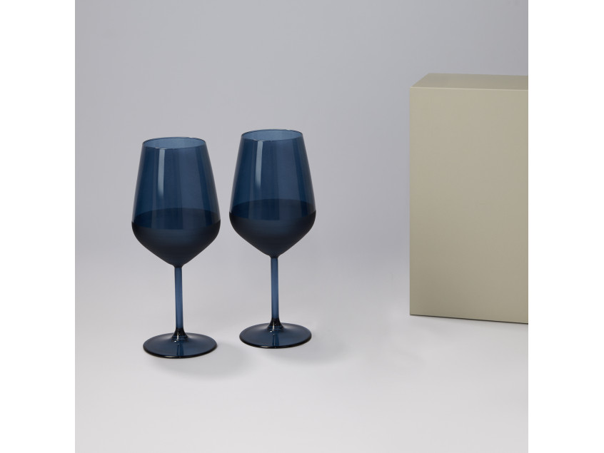 Подарочный набор 2 бокала для вина Сапфир (Sapphire) в серой коробке