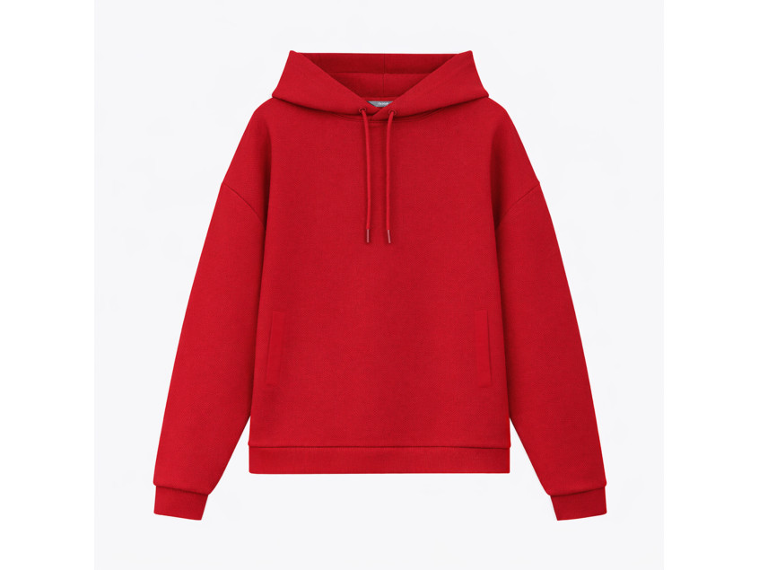 Худи релакс унисекс Баланс, с начесом, красный