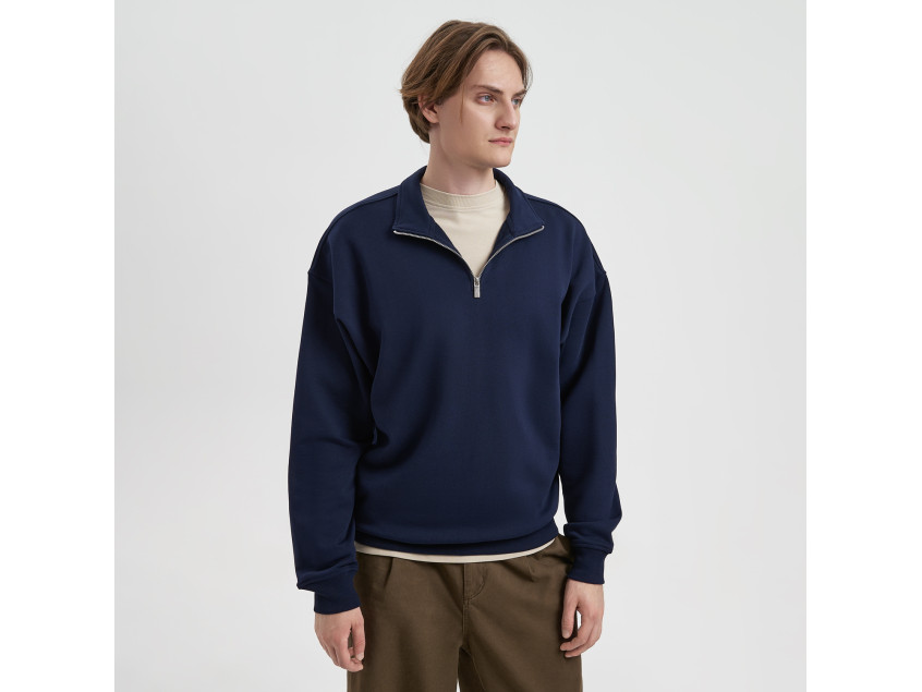 Толстовка на молнии унисекс Флоу (Flow), темно-синяя, размер 5XL/6XL