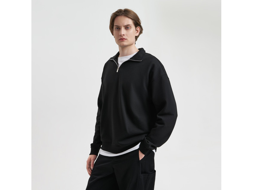 Толстовка на молнии унисекс Флоу (Flow), черная, размер 5XL/6XL