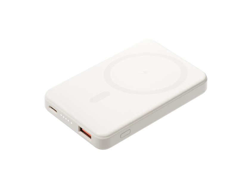Внешний аккумулятор Ларго PD (Largo PD) 5000mAh с функцией беспроводной зарядки 15W, белый
