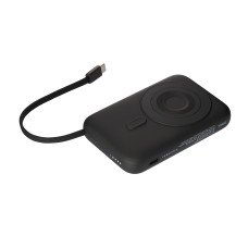 Внешний аккумулятор Комбо (Combo) 4-в-1 10000mAh с функцией беспроводной зарядки 15W, черный
