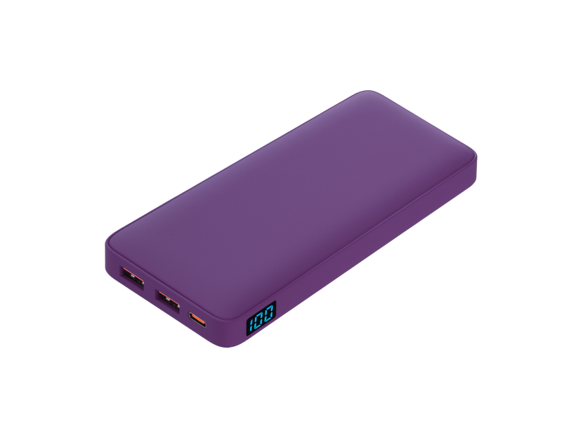 Внешний аккумулятор с подсветкой Анкор Плюс PD (Ancor PD Plus) 10000 mAh, фиолетовый