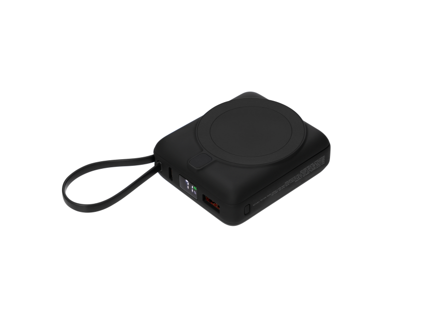 Внешний аккумулятор с подсветкой Риттер PD (Ritter PD) 10000mAh с функцией беспроводной зарядки 15W, черный