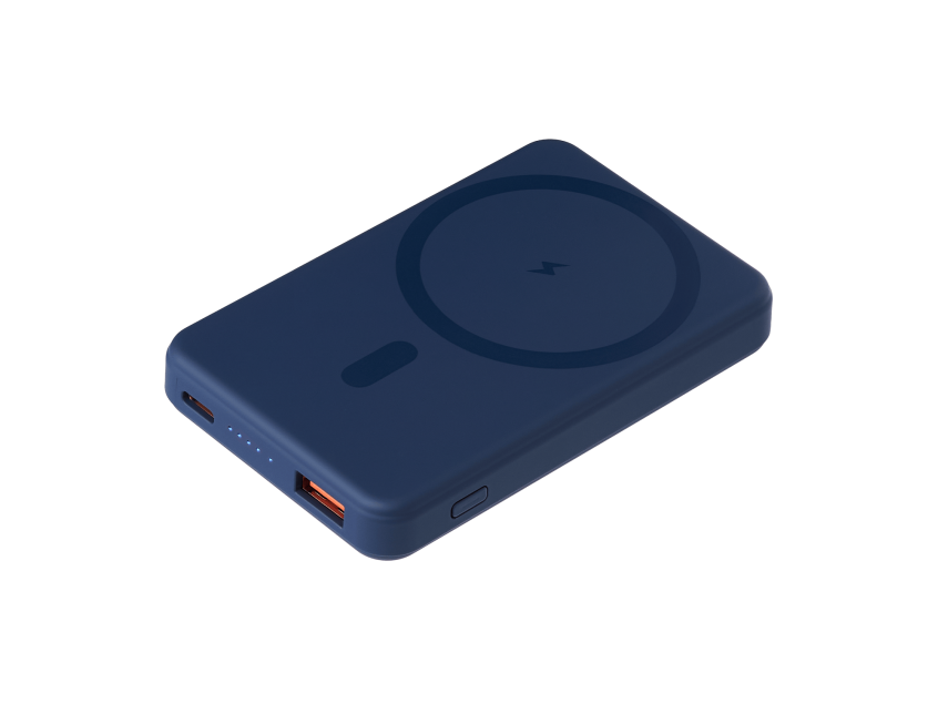 Внешний аккумулятор Ларго PD (Largo PD) 5000mAh с функцией беспроводной зарядки 15W, красный