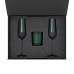 Подарочный набор свеча Энигма (Enigma) + 2 бокала для шампанского Эмеральд (Emerald) в черной коробке