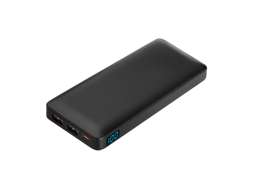 Внешний аккумулятор с цветной подсветкой Анкор Макс Плюс PD (Ancor PD Max Plus) 10000 mAh, черный