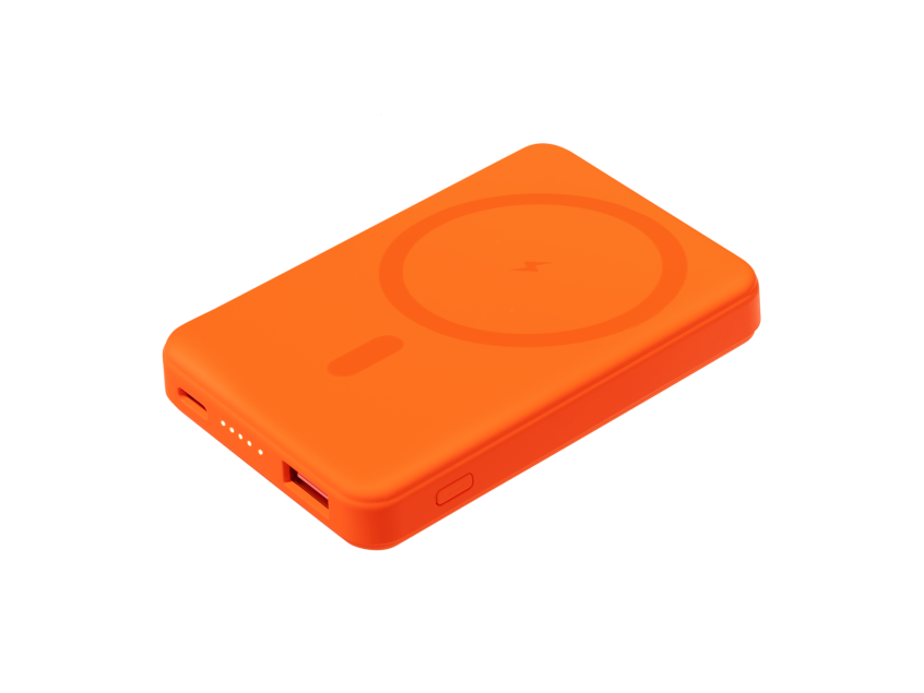 Внешний аккумулятор Ларго PD (Largo PD) 5000mAh с функцией беспроводной зарядки 15W, оранжевый