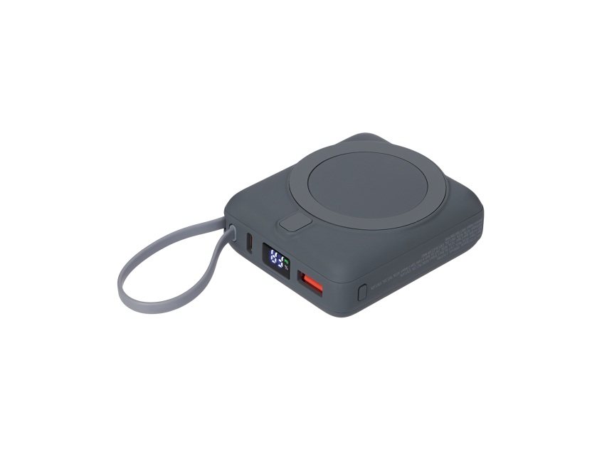 Внешний аккумулятор с подсветкой Риттер PD (Ritter PD) 10000mAh с функцией беспроводной зарядки 15W, серый