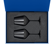 Подарочный набор 2 бокала для вина Блэк Эдишн (Black edition) в синей коробке