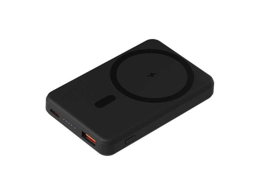 Внешний аккумулятор Ларго PD (Largo PD) 5000mAh с функцией беспроводной зарядки 15W, черный
