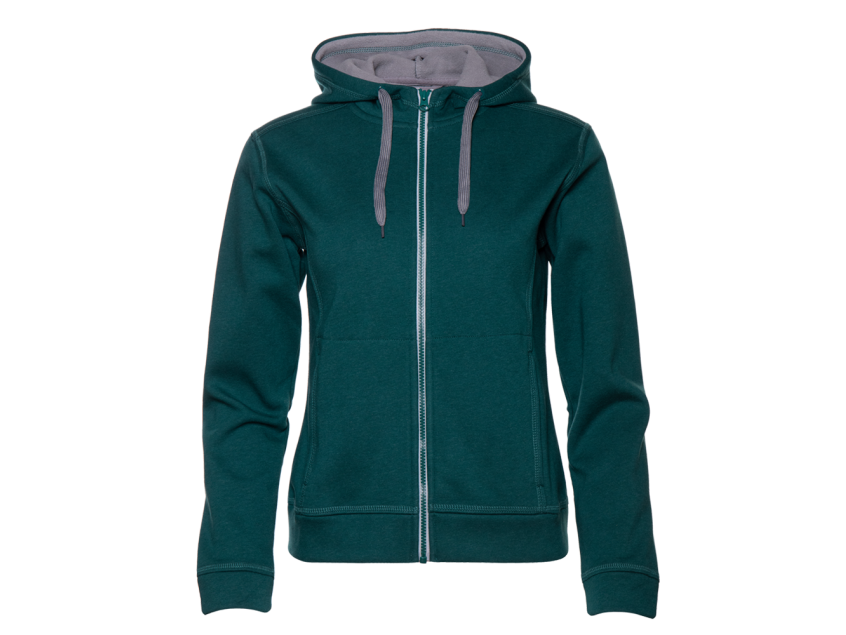 Толстовка женская STAN с капюшоном на молнии сэндвич 320, 19, Изумрудный меланж