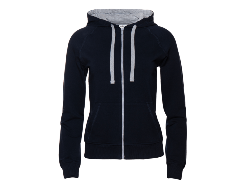Толстовка женская STAN с капюшоном на молнии футер без начёса, 260, 61W, Тёмно-синий