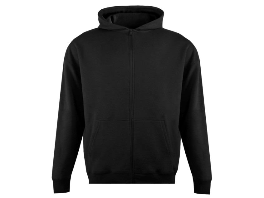 Толстовка унисекс оверсайз на молнии с капюшоном сэндвич 320, 100, Чёрный