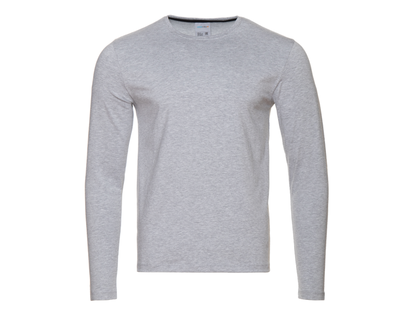 Футболка унисекс с длинным рукавом STAN хлопок/эластан 180, 35, Серый меланж