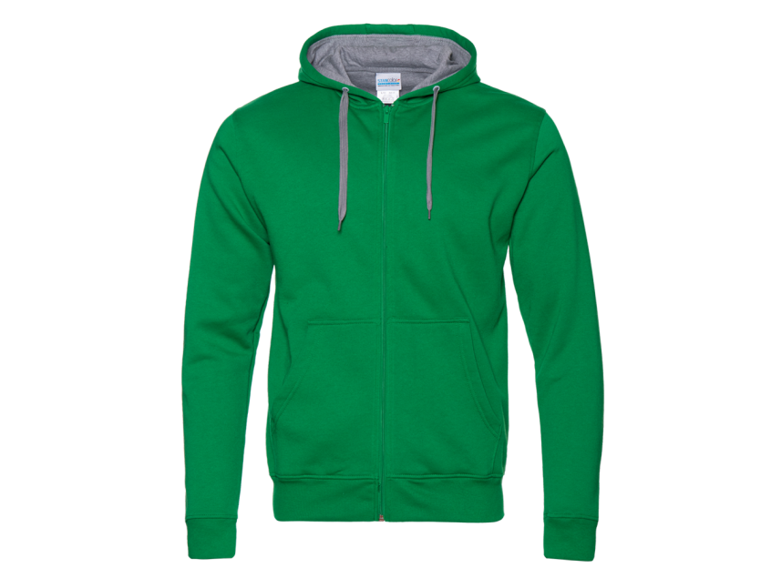 Толстовка мужская STAN с капюшоном на молнии футер с начёсом 280, 17, Зелёный