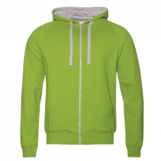 Толстовка мужская STAN с капюшоном на молнии футер без начёса 260, 61, Ярко-зелёный