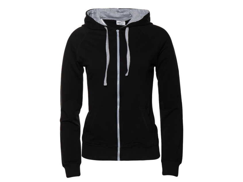 Толстовка женская STAN с капюшоном на молнии футер без начёса, 260, 61W, Чёрный