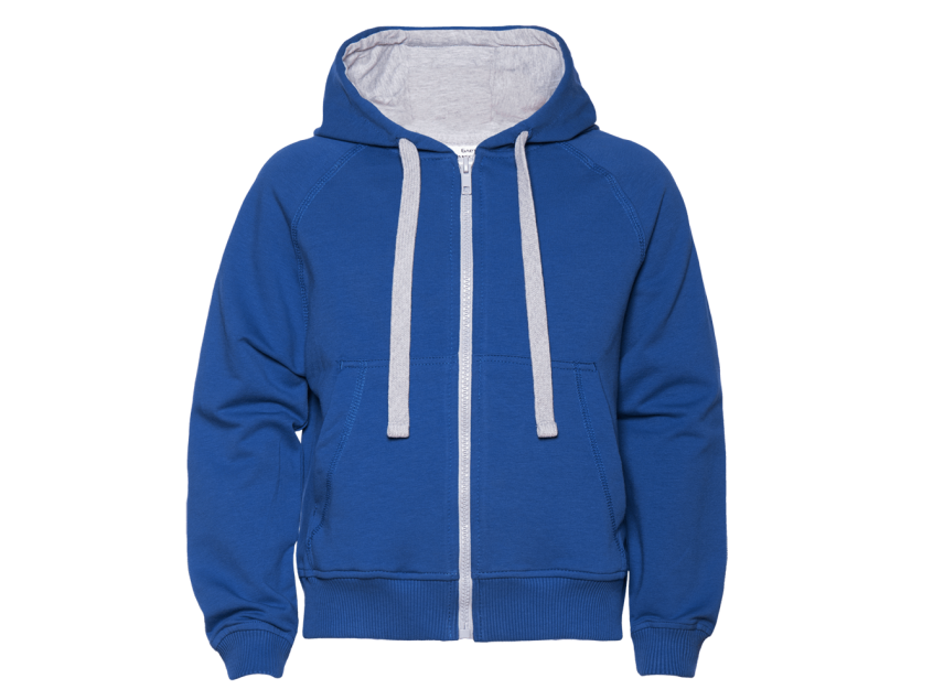 Толстовка детская STAN с капюшоном на молнии футер без начёса 260, 61J, Синий