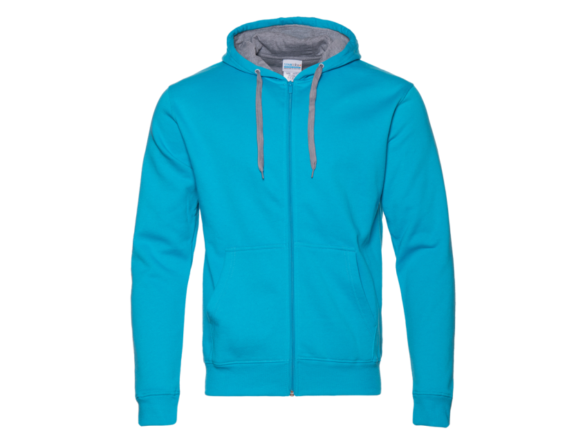 Толстовка мужская STAN с капюшоном на молнии футер с начёсом 280, 17, Бирюзовый