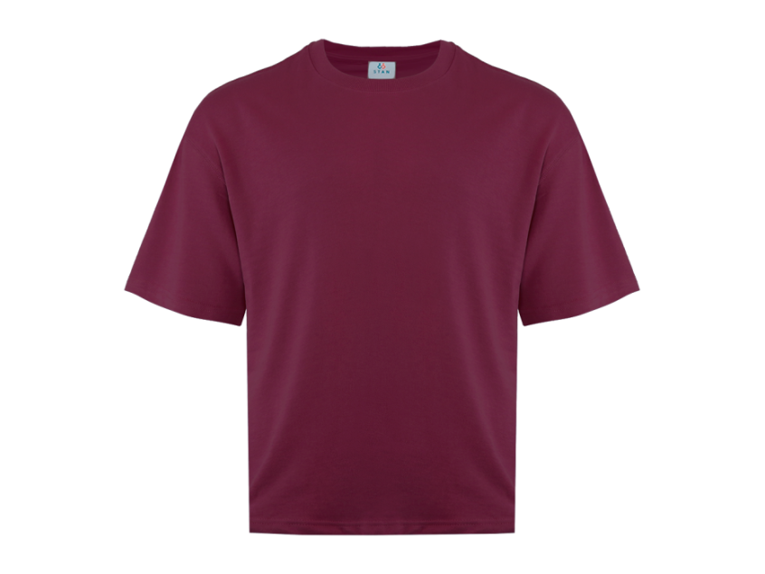 Футболка унисекс оверсайз STAN хлопок/полиэстер 260, 40, Бордовый