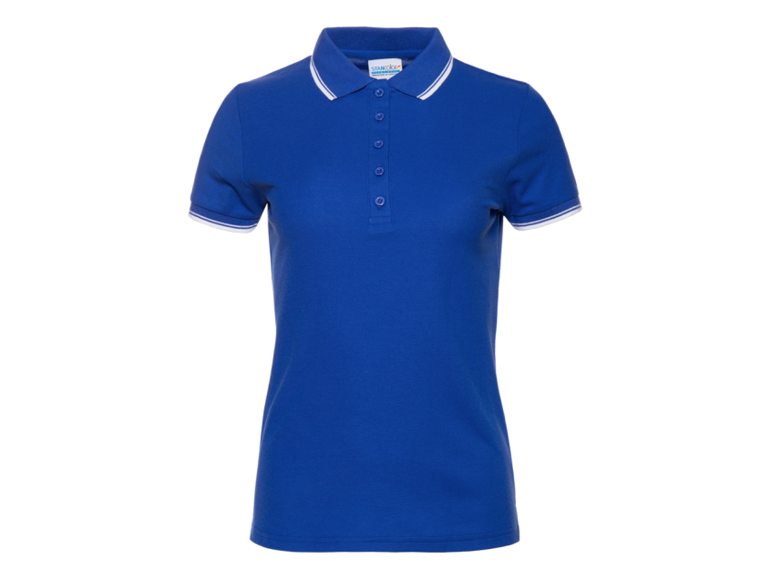Рубашка поло женская STAN с окантовкой хлопок/полиэстер 185, 04BK, Синий