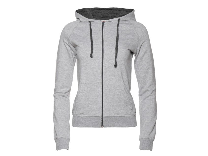 Толстовка женская STAN с капюшоном на молнии футер без начёса, 260, 61W, Серый меланж