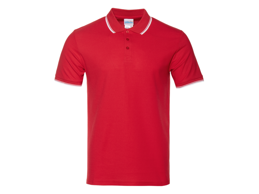 Рубашка поло унисекс STAN с окантовкой хлопок/полиэстер 185, 04T, Красный